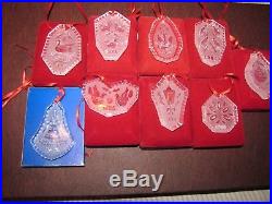 9 Waterford Crystal 12 Days Of CHRISTMAS Ornaments Lot Toc