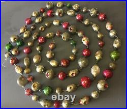 9ft+ EXTRA LARGE Bead Indented Antique Glass Christmas Tree GARLAND Many 1 1/2