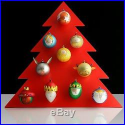 ALESSI Xmas Baubles Complete Set Hand Decorated, Glass Blown RARE