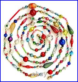 ALL Vintage & ANTIQUE 10 Feet! Mercury Glass Xmas BIG BEAD Garland Ornament 120