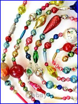 ALL Vintage & ANTIQUE 10 Feet! Mercury Glass Xmas BIG BEAD Garland Ornament 120