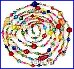 ALL Vintage & ANTIQUE 10 Feet! Mercury Glass Xmas BIG BEAD Garland Ornament 120