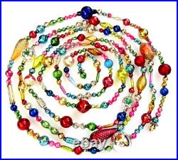 ALL Vintage & ANTIQUE 10 Feet! Mercury Glass Xmas BIG BEAD Garland Ornament 120
