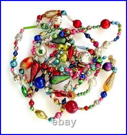 ALL Vintage & ANTIQUE 10 Feet! Mercury Glass Xmas BIG BEAD Garland Ornament 120