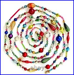 ALL Vintage & ANTIQUE 10 Feet! Mercury Glass Xmas BIG BEAD Garland Ornament 120