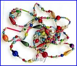 ALL Vintage & ANTIQUE 10 Feet! Mercury Glass Xmas BIG BEAD Garland Ornament 120
