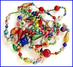 ALL Vintage & ANTIQUE 10 Feet! Mercury Glass Xmas BIG BEAD Garland Ornament 120