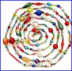 ALL Vintage & ANTIQUE 10 Feet! Mercury Glass Xmas BIG BEAD Garland Ornament 120