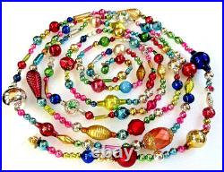 ALL Vintage & ANTIQUE 10 Feet! Mercury Glass Xmas BIG BEAD Garland Ornament 120