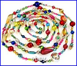 ALL Vintage & ANTIQUE 10 Feet! Mercury Glass Xmas BIG BEAD Garland Ornament 120