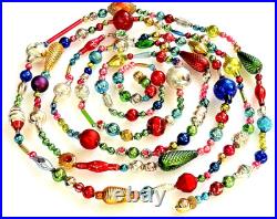 ALL Vintage & ANTIQUE 10 Feet! Mercury Glass Xmas BIG BEAD Garland Ornament 120