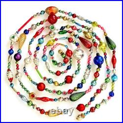 ALL Vintage & ANTIQUE 10 Feet! Mercury Glass Xmas BIG BEAD Garland Ornament 120