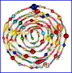 ALL Vintage & ANTIQUE 10 Feet! Mercury Glass Xmas BIG BEAD Garland Ornament 120