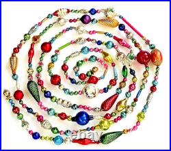 ALL Vintage & ANTIQUE 10 Feet! Mercury Glass Xmas BIG BEAD Garland Ornament 120