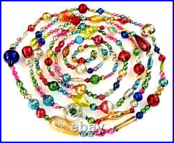 ALL Vintage & ANTIQUE 10 Feet! Mercury Glass Xmas BIG BEAD Garland Ornament 120