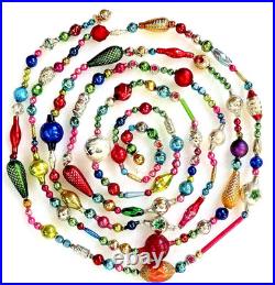 ALL Vintage & ANTIQUE 10 Feet! Mercury Glass Xmas BIG BEAD Garland Ornament 120