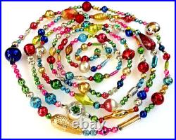 ALL Vintage & ANTIQUE 10 Feet! Mercury Glass Xmas BIG BEAD Garland Ornament 120