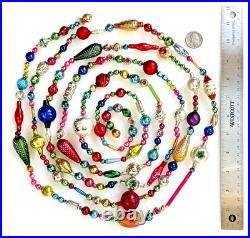 ALL Vintage & ANTIQUE 10 Feet! Mercury Glass Xmas BIG BEAD Garland Ornament 120