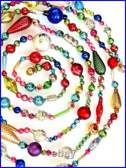 ALL Vintage & ANTIQUE 10 Feet! Mercury Glass Xmas BIG BEAD Garland Ornament 120