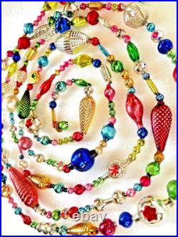 ALL Vintage & ANTIQUE 120 XMAS Mercury Glass BIG BEAD Garland Ornament 10 feet