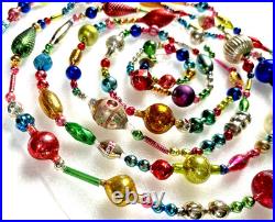 ALL Vintage & ANTIQUE 120 XMAS Mercury Glass BIG BEAD Garland Ornament 10 feet