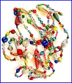 ALL Vintage & ANTIQUE 120 XMAS Mercury Glass BIG BEAD Garland Ornament 10 feet