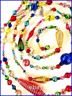 ALL Vintage & ANTIQUE 120 XMAS Mercury Glass BIG BEAD Garland Ornament 10 feet