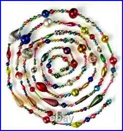 ALL Vintage & ANTIQUE 120 XMAS Mercury Glass BIG BEAD Garland Ornament 10 feet
