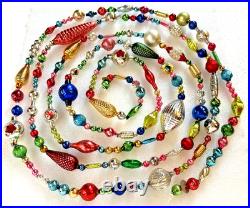 ALL Vintage & ANTIQUE 120 XMAS Mercury Glass BIG BEAD Garland Ornament 10 feet