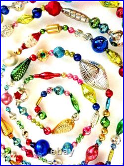 ALL Vintage & ANTIQUE 120 XMAS Mercury Glass BIG BEAD Garland Ornament 10 feet