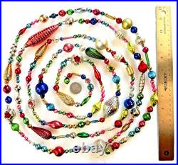 ALL Vintage & ANTIQUE 120 XMAS Mercury Glass BIG BEAD Garland Ornament 10 feet