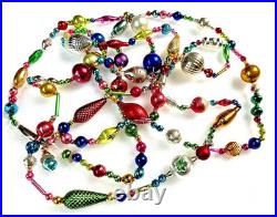 ALL Vintage & ANTIQUE 120 XMAS Mercury Glass BIG BEAD Garland Ornament 10 feet