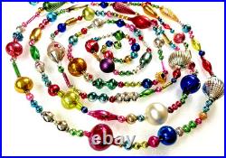 ALL Vintage & ANTIQUE 120 XMAS Mercury Glass BIG BEAD Garland Ornament 10 feet