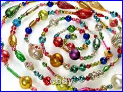 ALL Vintage & ANTIQUE 120 XMAS Mercury Glass BIG BEAD Garland Ornament 10 feet