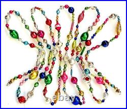 ALL Vintage & Antique 10 Feet! MERCURY GLASS Xmas BIG BEAD Garland ORNAMENT 120