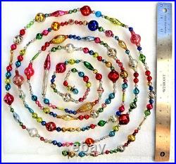 ALL Vintage & Antique 10 Feet! MERCURY GLASS Xmas BIG BEAD Garland ORNAMENT 120