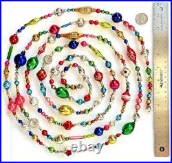 ALL Vintage & Antique 10 Feet! MERCURY GLASS Xmas BIG BEAD Garland ORNAMENT 120