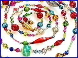 ALL Vintage & Antique 10 Feet! MERCURY GLASS Xmas BIG BEAD Garland ORNAMENT 120