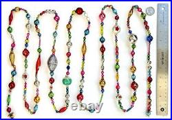 ALL Vintage & Antique 10 Feet! MERCURY GLASS Xmas BIG BEAD Garland ORNAMENT 120