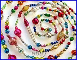 ALL Vintage & Antique 10 Feet! MERCURY GLASS Xmas BIG BEAD Garland ORNAMENT 120