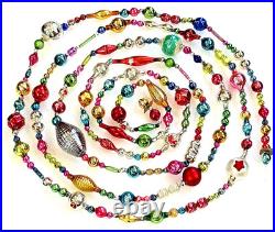 ALL Vintage & Antique 10 Feet! MERCURY GLASS Xmas BIG BEAD Garland ORNAMENT 120