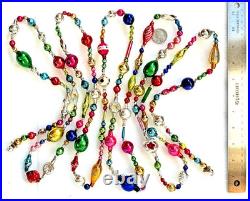 ALL Vintage & Antique 10 Feet! MERCURY GLASS Xmas BIG BEAD Garland ORNAMENT 120