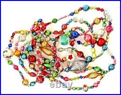ALL Vintage & Antique 10 Feet! MERCURY GLASS Xmas BIG BEAD Garland ORNAMENT 120