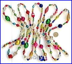 ALL Vintage & Antique 10 Feet! MERCURY GLASS Xmas BIG BEAD Garland ORNAMENT 120