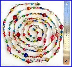 ALL Vintage & Antique 10 Feet! MERCURY GLASS Xmas BIG BEAD Garland ORNAMENT 120