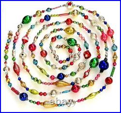 ALL Vintage & Antique 10 Feet! MERCURY GLASS Xmas BIG BEAD Garland ORNAMENT 120