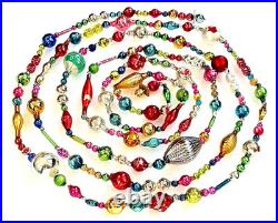 ALL Vintage & Antique 10 Feet! MERCURY GLASS Xmas BIG BEAD Garland ORNAMENT 120