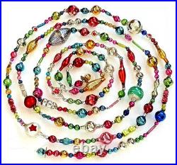 ALL Vintage & Antique 10 Feet! MERCURY GLASS Xmas BIG BEAD Garland ORNAMENT 120