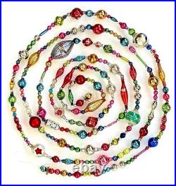 ALL Vintage & Antique 10 Feet! MERCURY GLASS Xmas BIG BEAD Garland ORNAMENT 120
