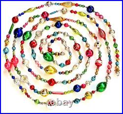 ALL Vintage & Antique 10 Feet! MERCURY GLASS Xmas BIG BEAD Garland ORNAMENT 120